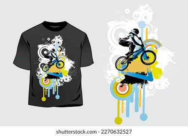 Design of a cycling jersey with a graphic sport template