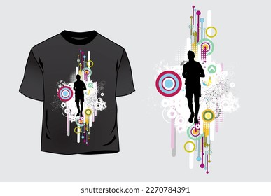 Design of a cycling jersey with a graphic sport template