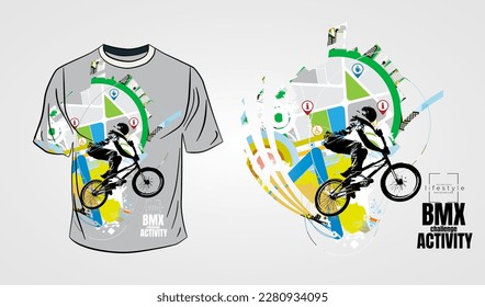 Design of a cycling jersey with a graphic sport template