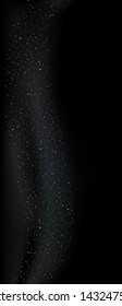 Design of dark background with decorative wavy particles