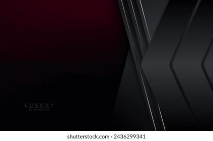 Design with a dark pink color gradient, arrows and curtains with a border.