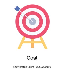 Design of dartboard is showing the concept of business goal, flat icon 