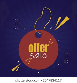 Design de modelo de banner de venda. Oferta