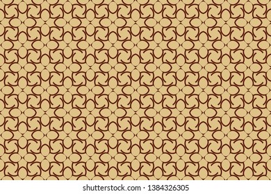 Design for decor, prints, textile, furniture, and cloth, digital  
Seamless golden ornament in Arabian style. Luxury vector pattern. 
