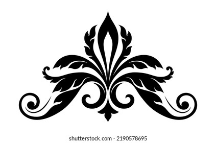 Design for decorating vector illustrations. Traditional Thai art patterns in Baroque style. Classic black and white ornament element. 