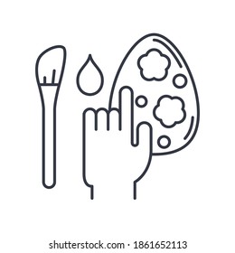 Icono de huevos de decoración de diseño, ilustración lineal aislada, vector de línea delgada, signo de diseño web, símbolo de concepto de contorno con trazo editable sobre fondo blanco.