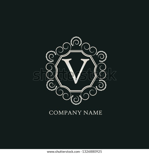 Design Decorative Elegant Monogram Letters V Stock Vector Royalty