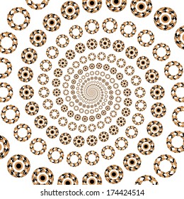 Design decorative elements whirl movement background. Colorful spiral backdrop. Vector art