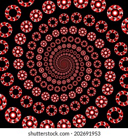 Design decorative elements whirl movement background. Colorful spiral backdrop. Vector art