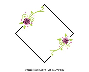 design of a decorative floral flower diamond shape flat deisgn 