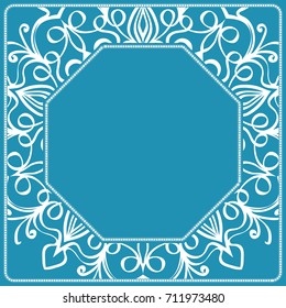 design decorative frame for cutting. vector illustration. lace ornament for border