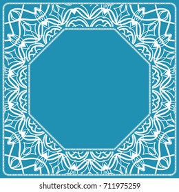 design decorative frame for cutting. vector illustration. lace ornament for border