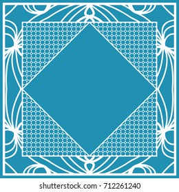 design decorative frame for cutting. vector illustration. lace ornament for border