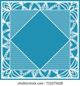 design decorative frame for cutting. vector illustration. lace ornament for border