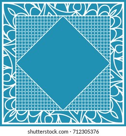 design decorative frame for cutting. vector illustration. lace ornament for border