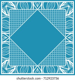 design decorative frame for cutting. vector illustration. lace ornament for border