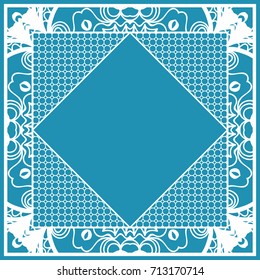 design decorative frame for cutting. vector illustration. lace ornament for border