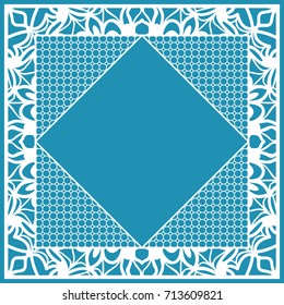 design decorative frame for cutting. vector illustration. lace ornament for border