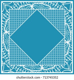 design decorative frame for cutting. vector illustration. lace ornament for border