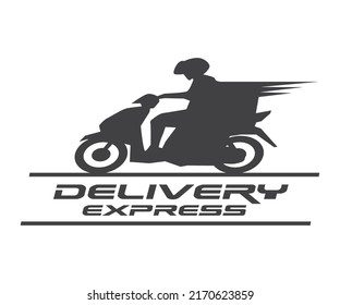 Diseño de Entrega Express con logotipo de Concepto de Motocicleta para Logística, Vector de Transporte.