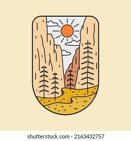 Design of desert in America in flat design design for t-shirt, badge, sticker, etc