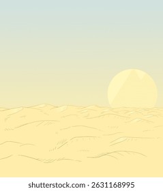 Diseño de la ilustración de la escena del desierto