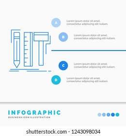 Design, designer, digital, tools, pencil Infographics Template for Website and Presentation. Line Blue icon infographic style vector illustration