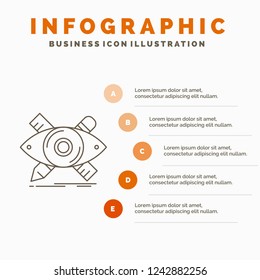 design, designer, illustration, sketch, tools Infographics Template for Website and Presentation. Line Gray icon with Orange infographic style vector illustration