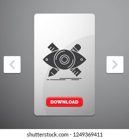 design, designer, illustration, sketch, tools Glyph Icon in Carousal Pagination Slider Design & Red Download Button
