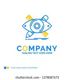 design, designer, illustration, sketch, tools Blue Yellow Business Logo template. Creative Design Template Place for Tagline.