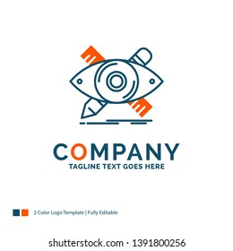 design, designer, illustration, sketch, tools Logo Design. Blue and Orange Brand Name Design. Place for Tagline. Business Logo template.