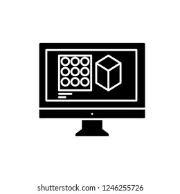 Design designing black icon, vector sign on isolated background. Design designing concept symbol, illustration 