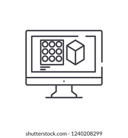 Design designing line icon concept. Design designing vector linear illustration, symbol, sign