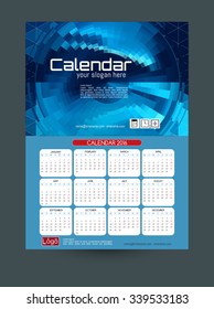 Design Desk Calendar 2016. Vector Templates all months.Design for the construction company, technology &  bank.