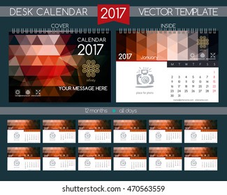 Design Desk Calendar 2017. Vector Templates all months