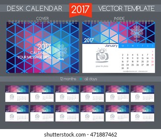 Design Desk Calendar 2017. Vector Templates all months