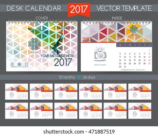 Design Desk Calendar 2017. Vector Templates all months