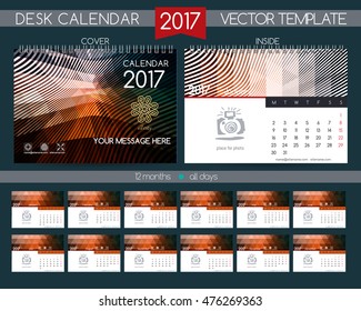 Design Desk Calendar 2017. Vector Templates all months