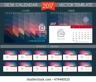 Design Desk Calendar 2017. Vector Templates all months