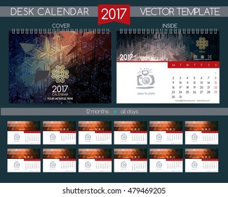 Design Desk Calendar 2017. Vector Templates all months