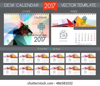 Design Desk Calendar 2017. Vector Templates all months