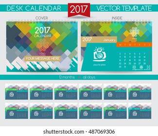 Design Desk Calendar 2017. Vector Templates all months