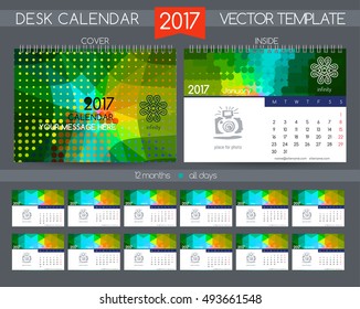 Design Desk Calendar 2017. Vector Templates all months