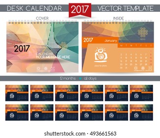 Design Desk Calendar 2017. Vector Templates all months