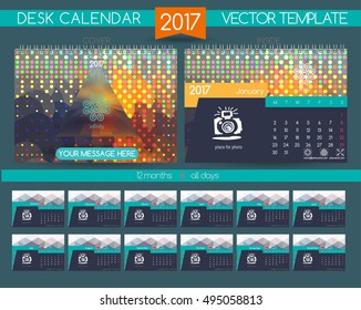 Design Desk Calendar 2017. Vector Templates all months
