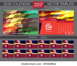 Design Desk Calendar 2017. Vector Templates all months