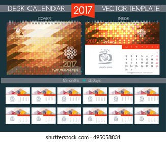 Design Desk Calendar 2017. Vector Templates all months