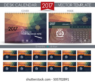 Design Desk Calendar 2017. Vector Templates all months