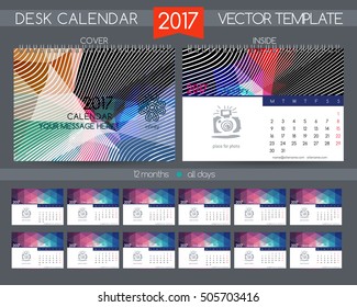 Design Desk Calendar 2017. Vector Templates all months