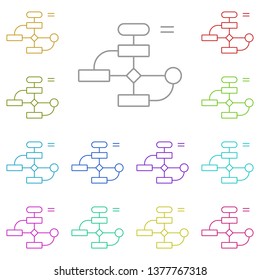 design, development, diagram multi color icon. Simple thin line, outline vector of Web Design Development icons for UI and UX, website or mobile application